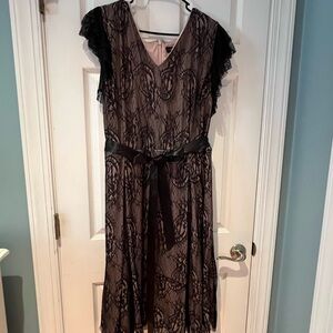 Lane Bryant Black Lace Midi Dress